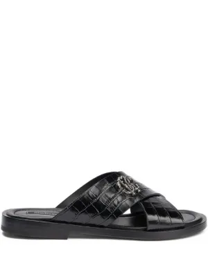 Toga Virilis buckle-embellished Leather Sandals | Black | FARFETCH CA