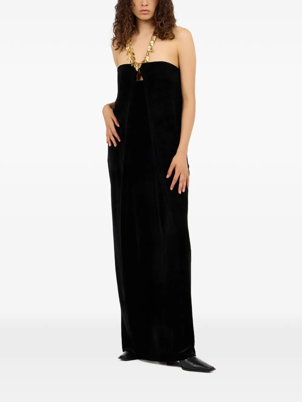 Roberto Cavalli cut-out velvet dress - Zwart