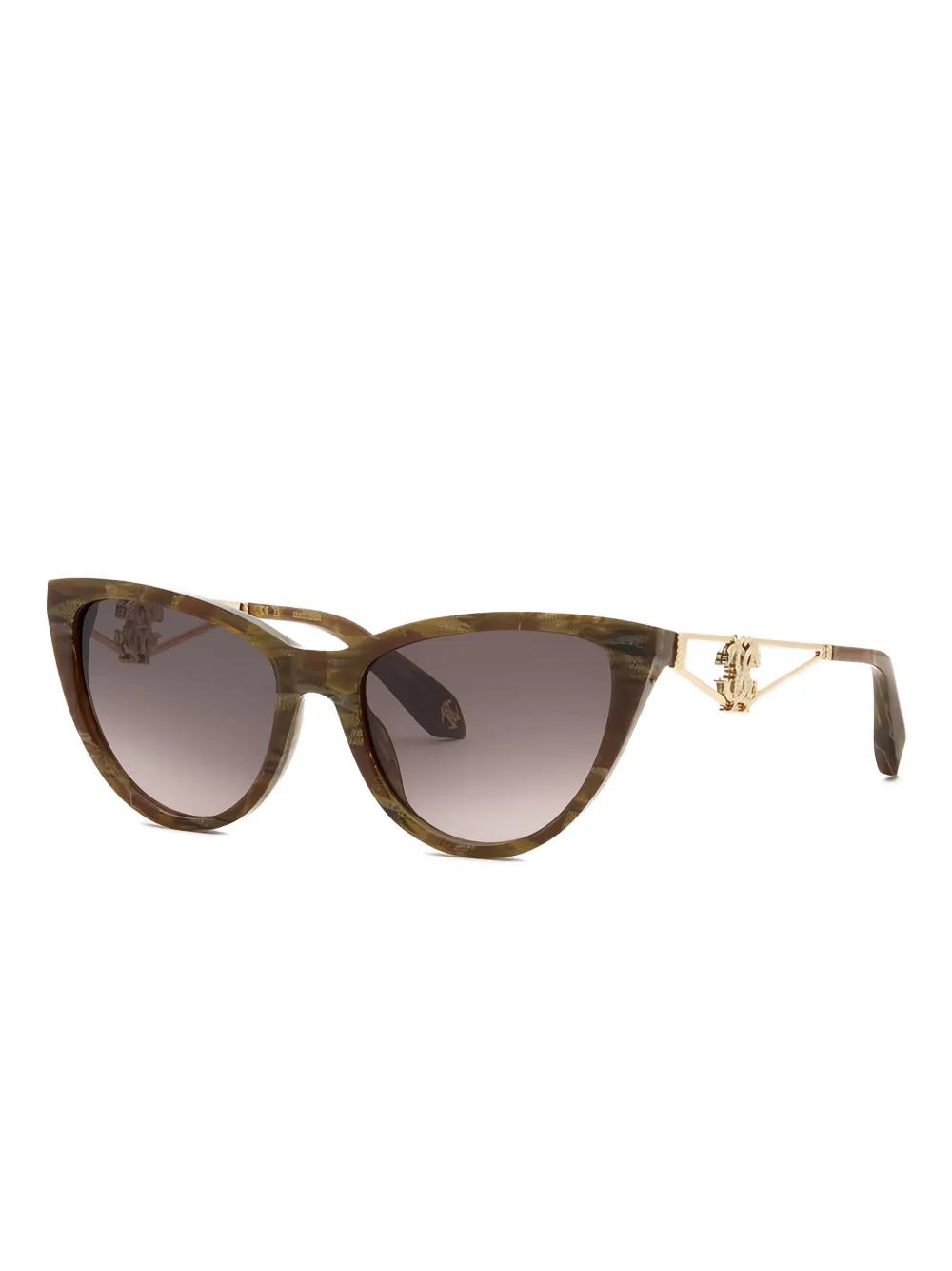Roberto Cavalli cat-eye logo-detail sunglasses - Bruin