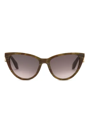 Roberto Cavalli Brown Tortoiseshell Cat-Eye Sunglasses Tortoiseshell Cat Eye Logo Sunglasses – Maison-B-More Global  main image 3