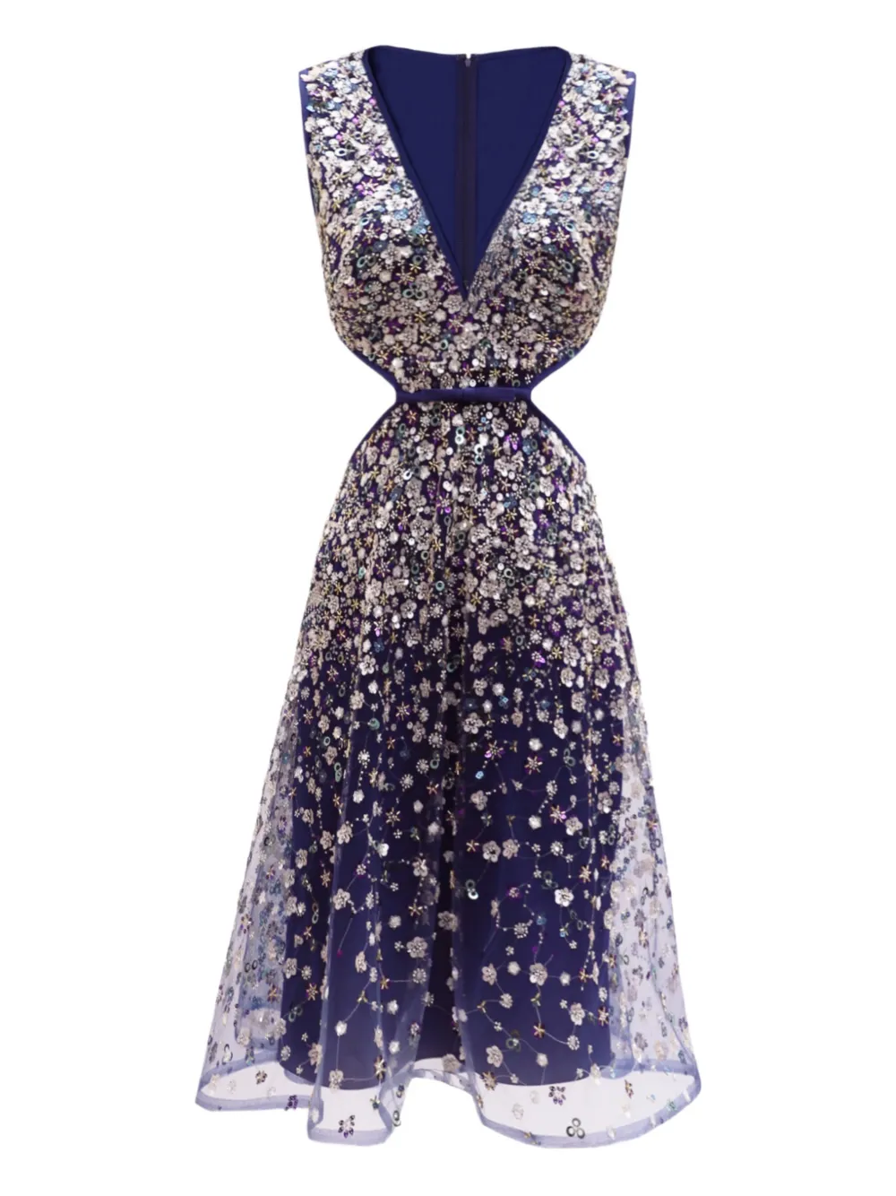 Gemy Maalouf cut-out beaded dress - Blu