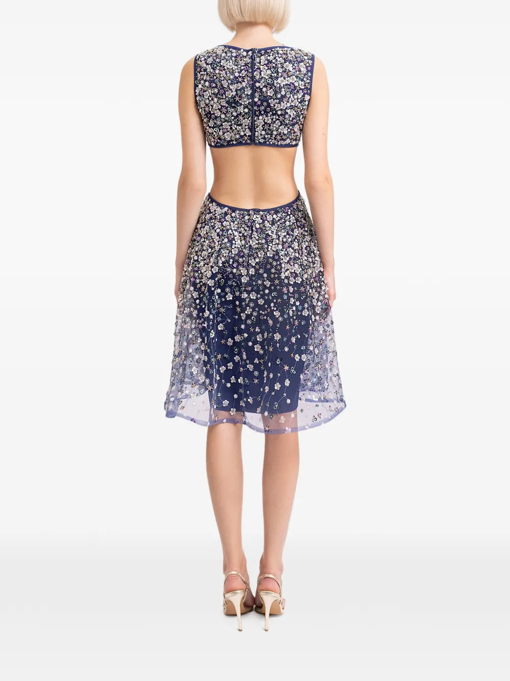 Gemy Maalouf Jurk met uitgesneden details en kralen Blauw