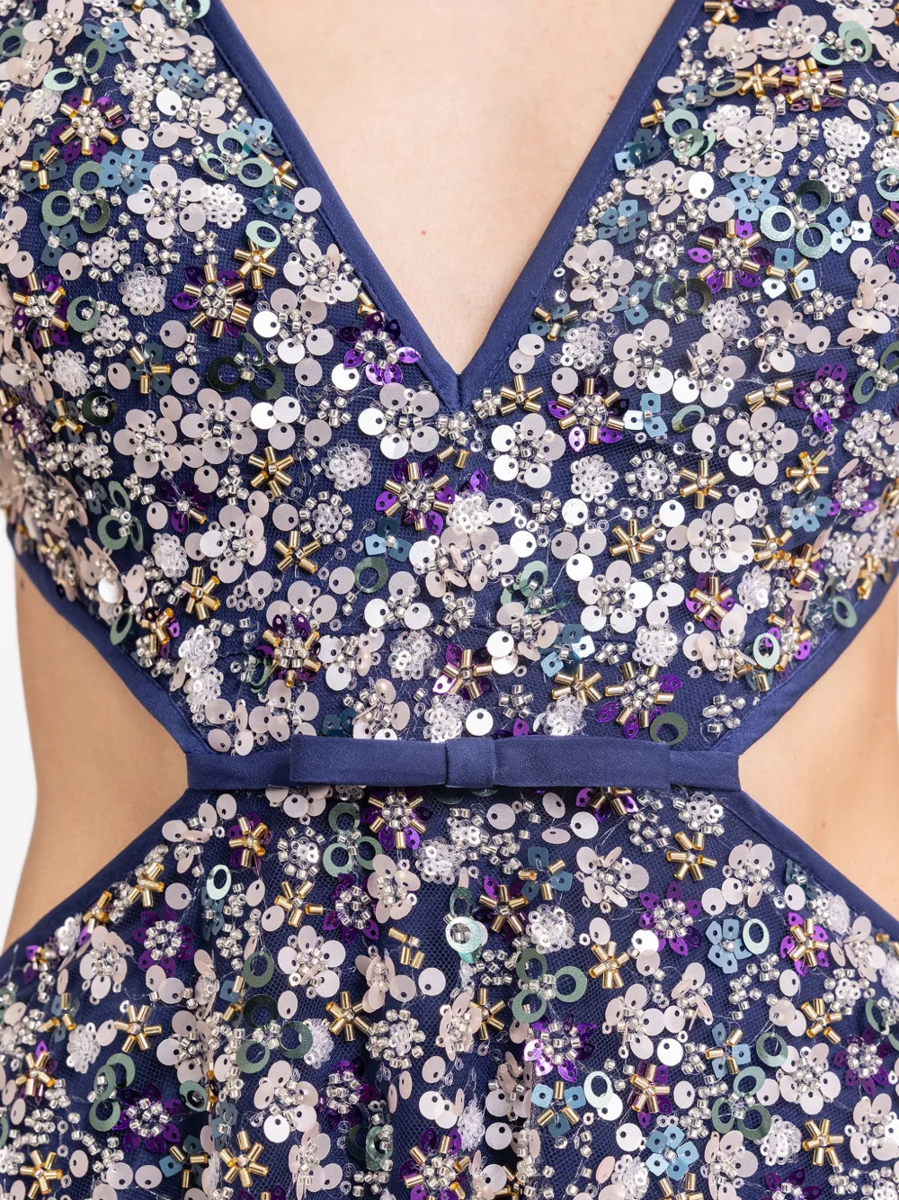 Gemy Maalouf Jurk met uitgesneden details en kralen Blauw