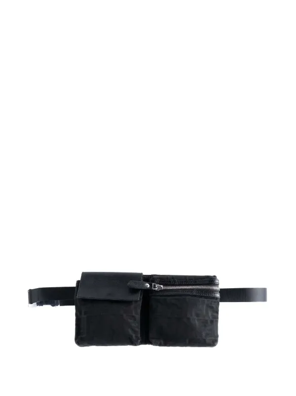 Fendi Pre-owned 2010-2025 Zucca Canvas Double Pocket Belt Bag in Black
