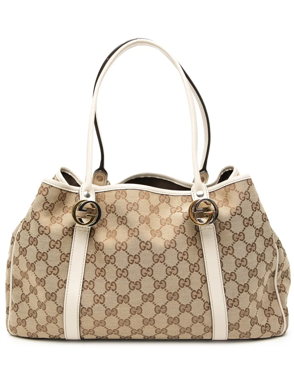 Pre-owned Gucci 2000-2015 Gg Canvas Twins Tote Bag In Brown