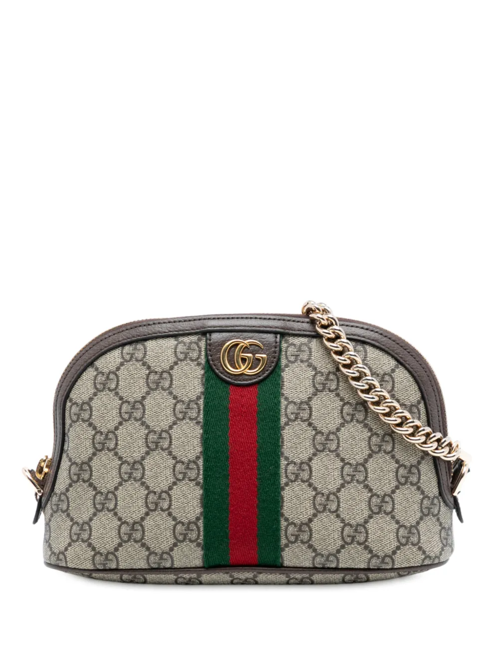 Gucci Pre-Owned 2016-2025 Mini GG Supreme Web Ophidia crossbody bag - Braun