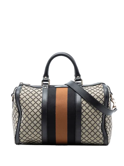 Gucci Pre-Owned 2016-2025 Medium Diamante Canvas Web Joy Boston Bag satchel