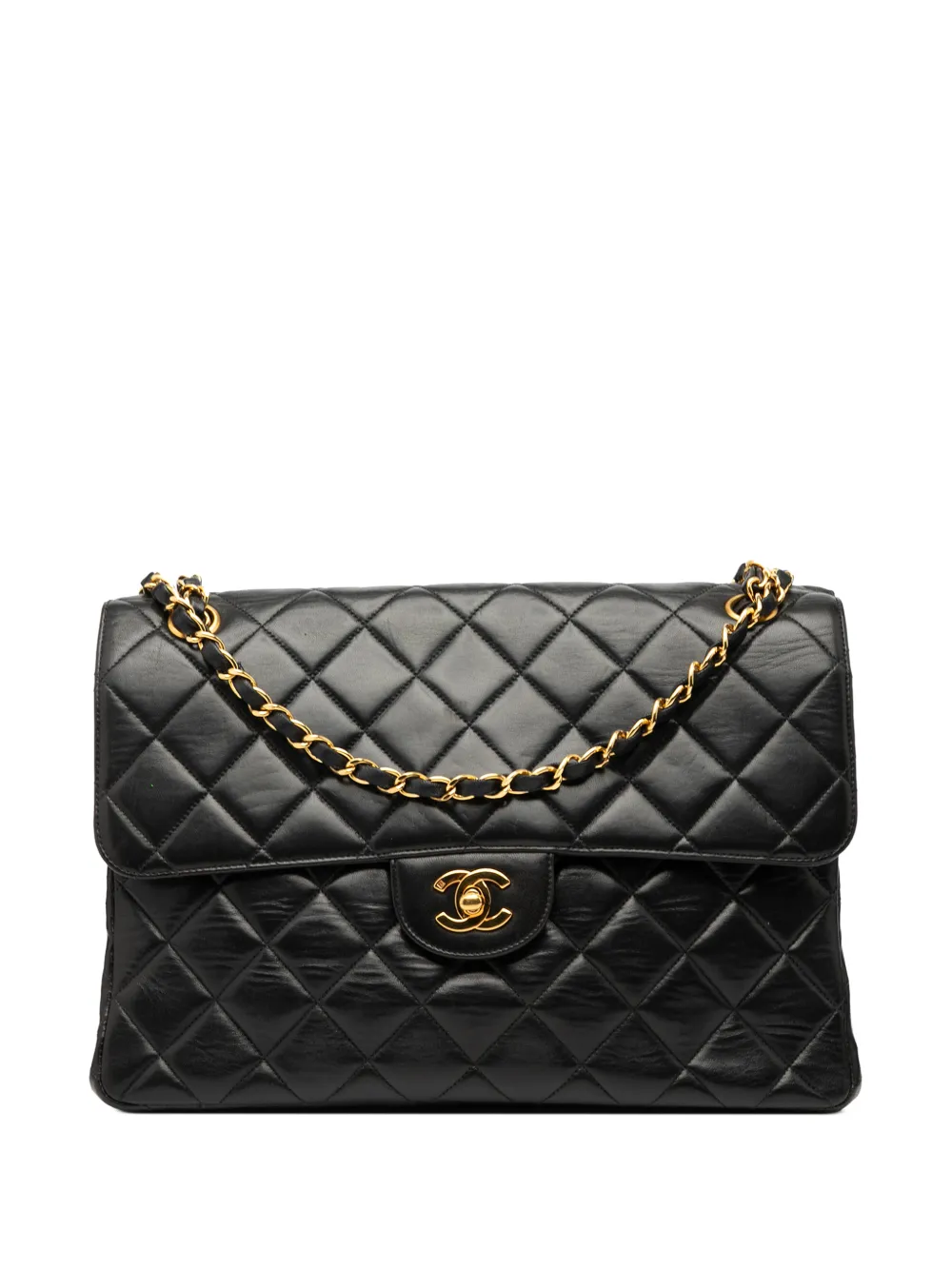 CHANEL Pre-Owned 1996-1997 Jumbo Quilted Lambskin Double Sided Flap shoulder bag - Nero