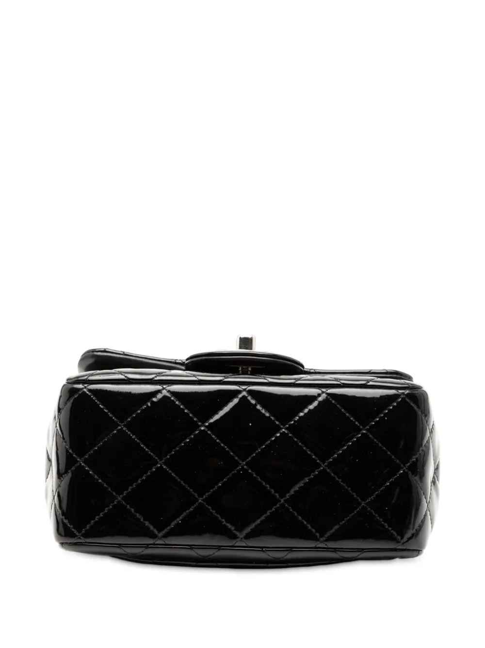2014 Mini Square Classic Patent Single Flap Crossbody Bag