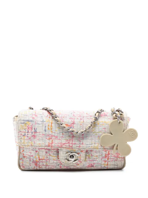 CHANEL Pre-Owned 2004-2005 Small Printed Canvas Watercolor Clover Flap shoulder bag