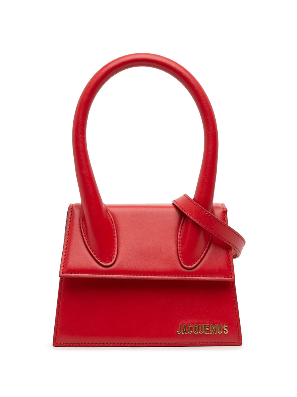 Pre-owned Jacquemus 2018-2025 Leather Le Chiquito Moyen Satchel In Red