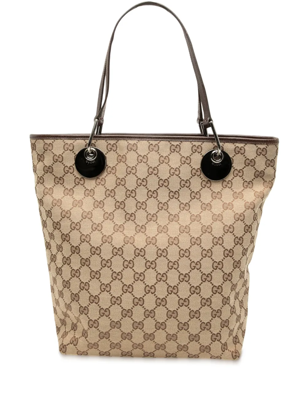 Pre-owned Gucci 2000-2015 Gg Canvas Eclipse Tote Bag In Brown