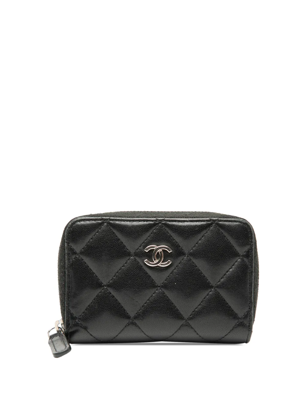 CHANEL Pre-Owned 2020 CC Quilted Lambskin Zip coin pouch - Nero