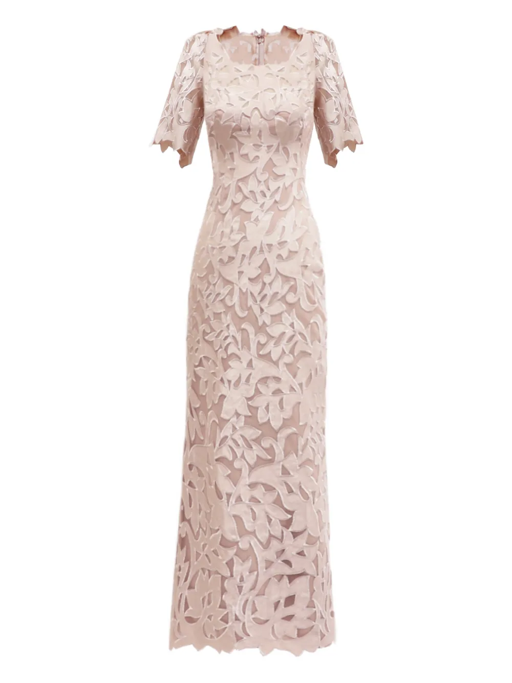 Gemy Maalouf floral-embroidery midi dress - Toni neutri