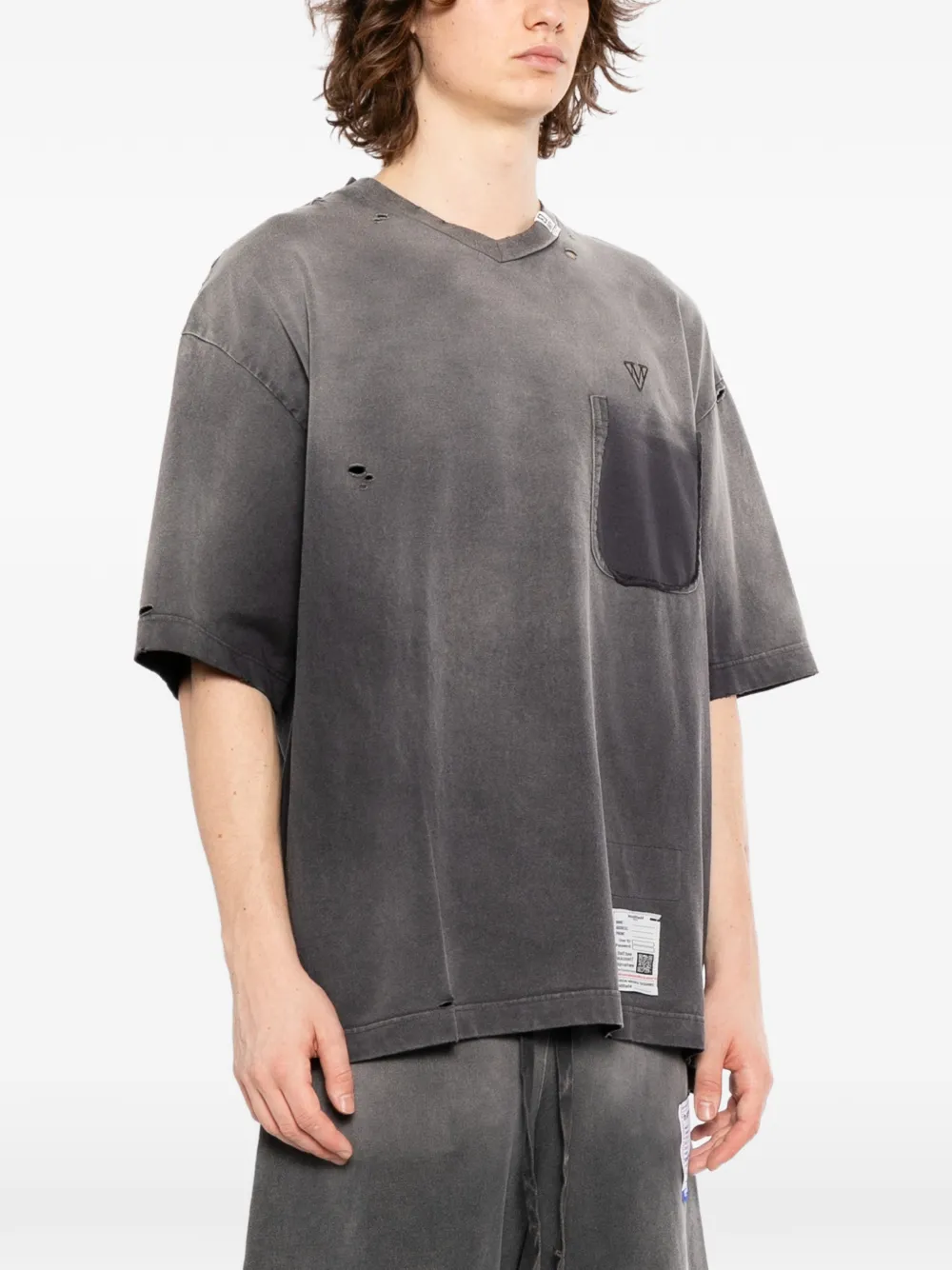 Maison MIHARA YASUHIRO T-shirt met vervaagd effect Grijs