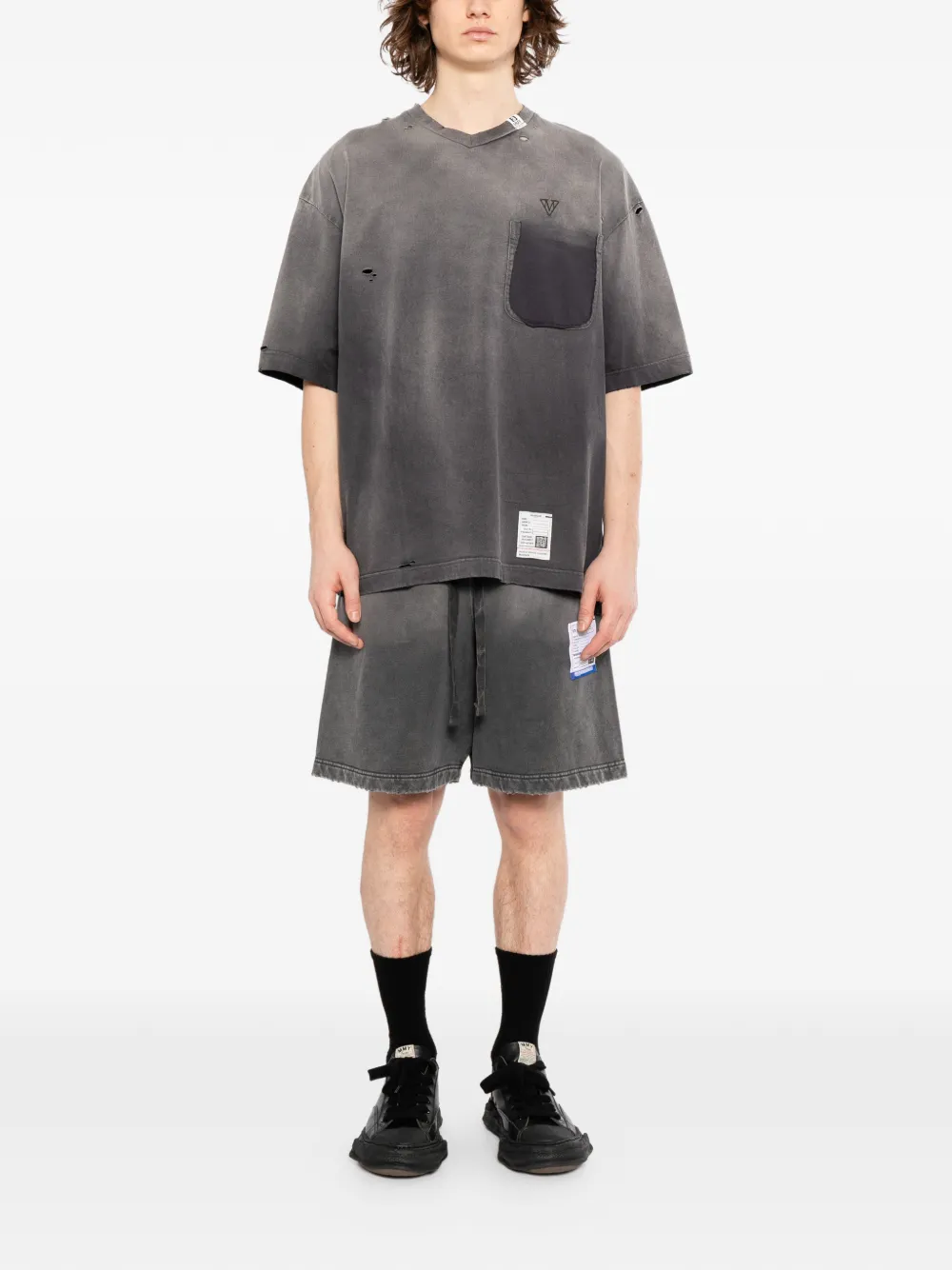 Maison MIHARA YASUHIRO T-shirt met vervaagd effect Grijs