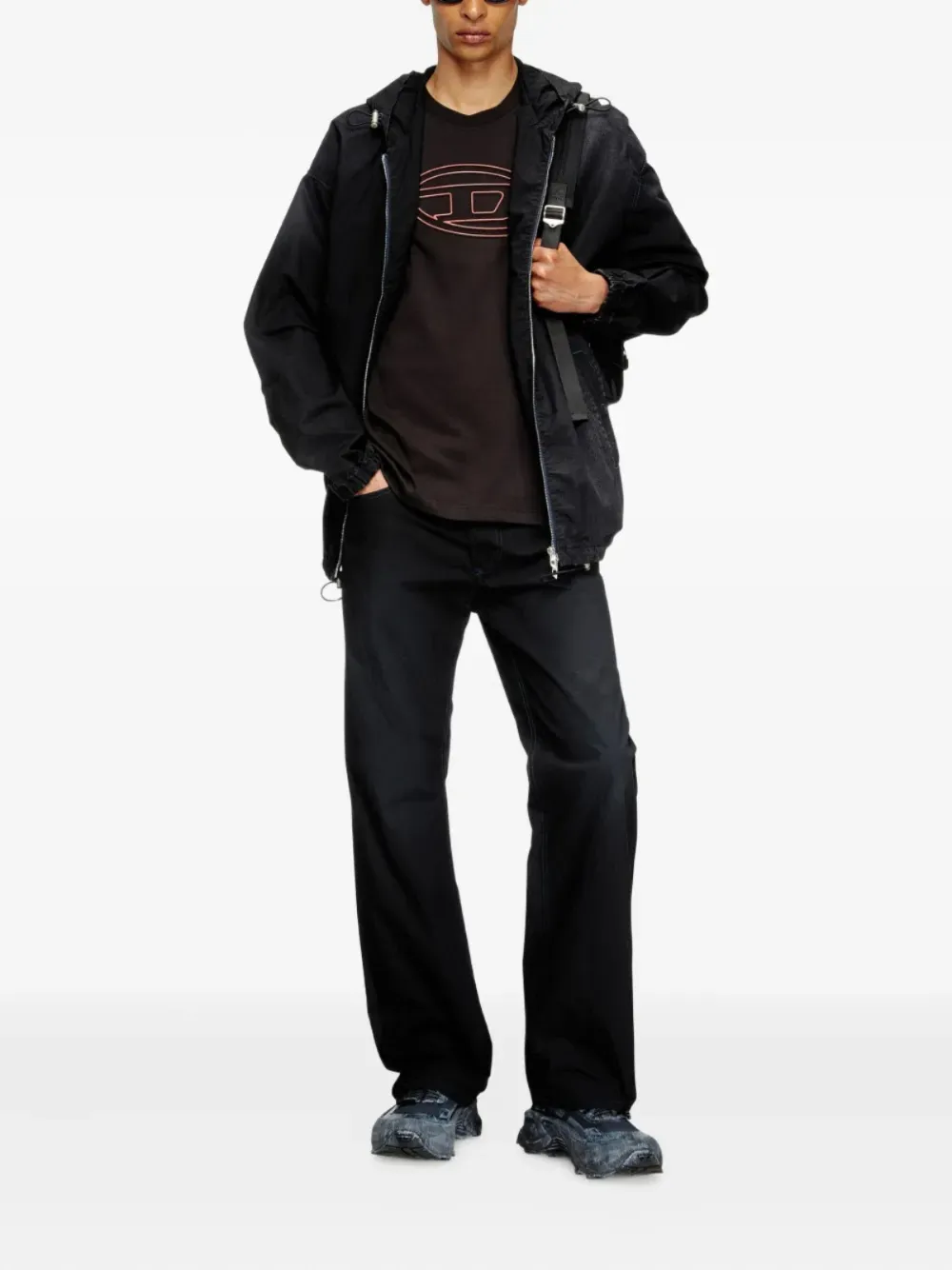 Diesel T-Adjust-Bigoval T-shirt - Zwart