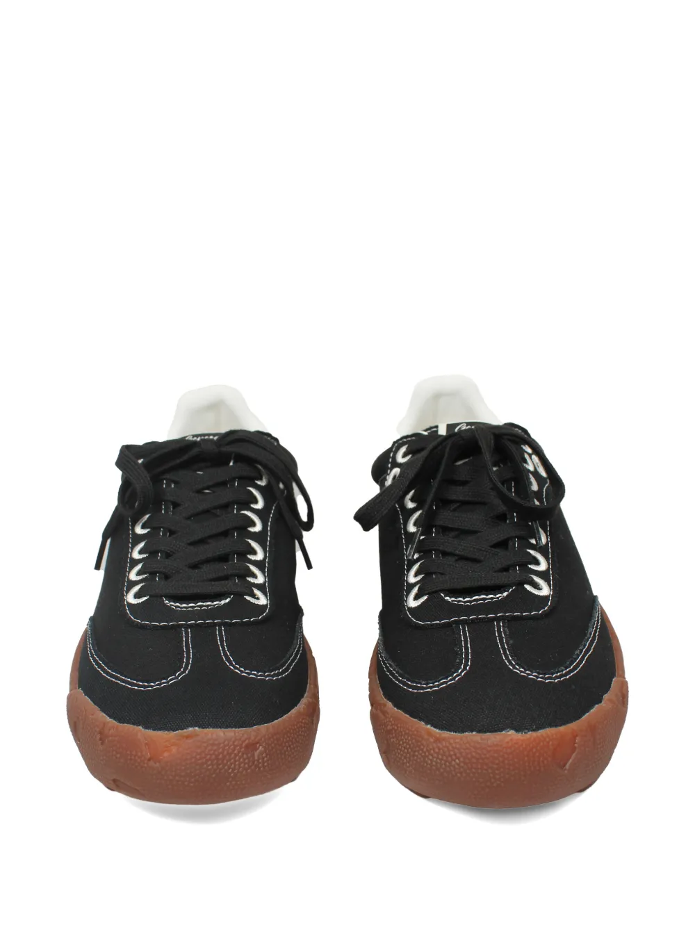 Maison MIHARA YASUHIRO contrast-stitching leather sneakers Zwart