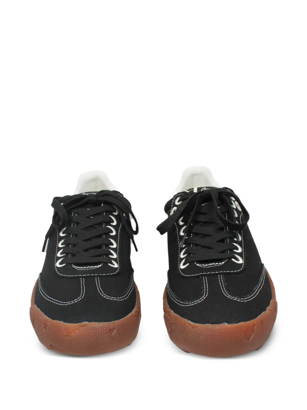 Maison MIHARA YASUHIRO Leren sneakers met contrasterend stiksel Zwart