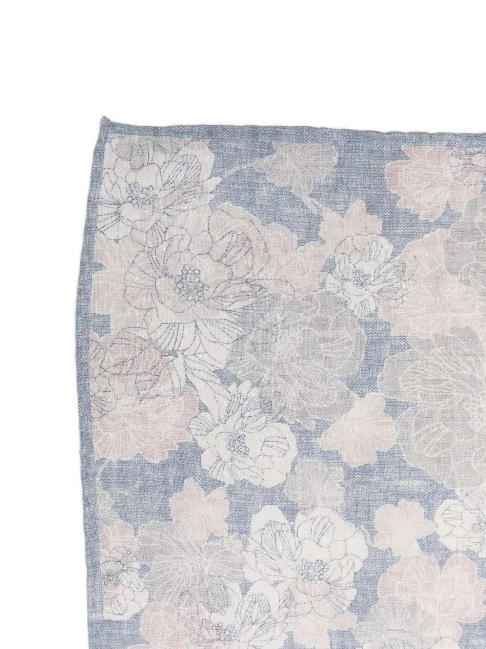  Eleventy Floral-print Pocket Square - Blue 