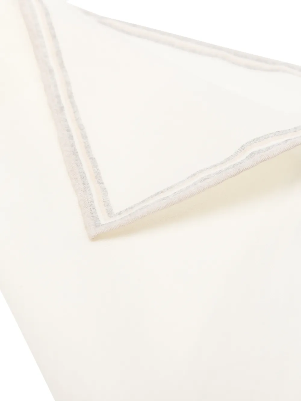  Eleventy Striped-trim Pocket Square - Neutrals 