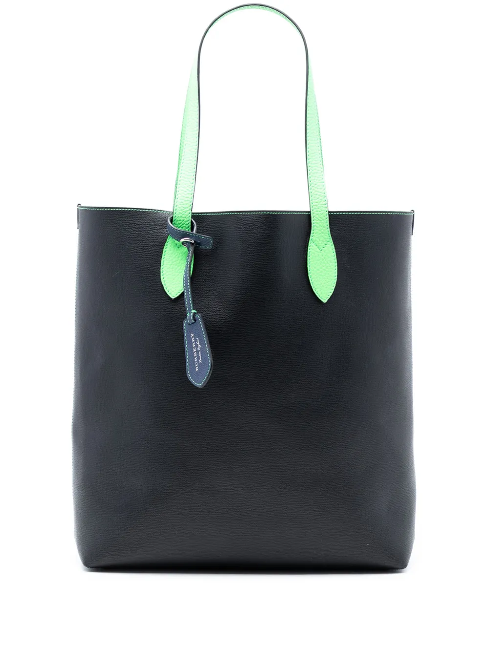 Burberry Pre-Owned 2000-2017 Grained Leather and Haymarket Check Coated Canvas Reversible North South tote bag - Nero