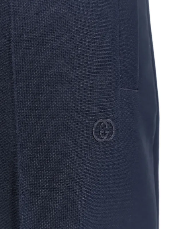 Gucci パナマ ウェブストライプ パンツ | ブルー | FARFETCH JP