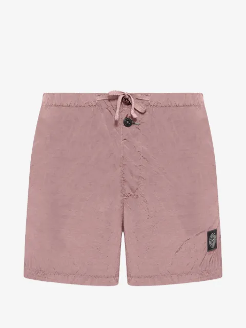Stone Island shorts de playa con cordones en la pretina y parche del logo