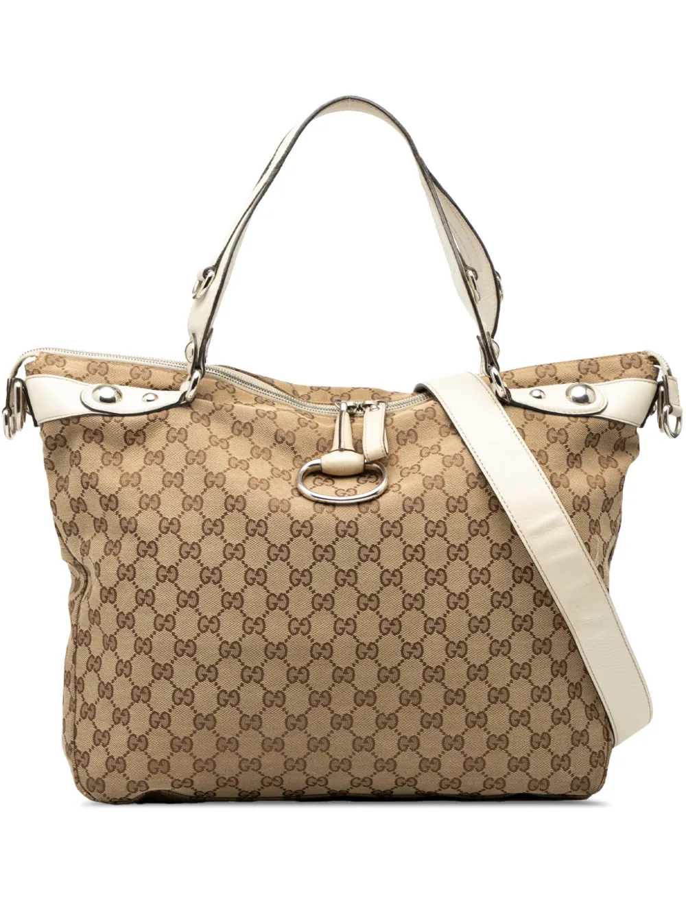 Gucci Pre-Owned 2000-2015 Large GG Canvas Icon Bit satchel - Marrone