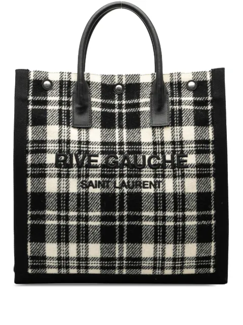 Saint Laurent Pre-Owned 2020 Plaid Wool Rive Gauche North South tote bag