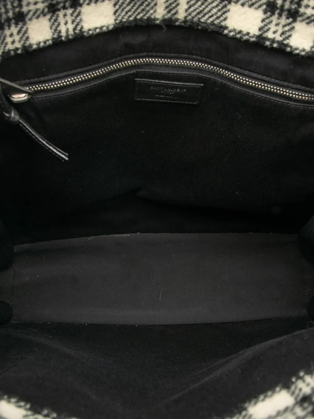 2020 Plaid Wool Rive Gauche North South Tote Bag