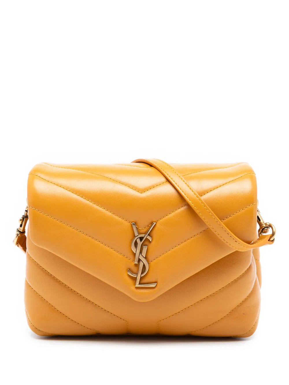 Saint Laurent Pre-Owned 2021 Toy Matelasse Leather Monogram LouLou crossbody bag - Orange