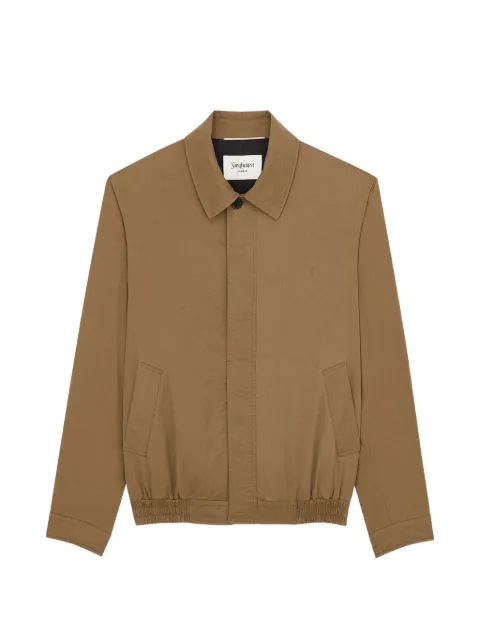 Saint Laurent Cassandre taupe button jacket