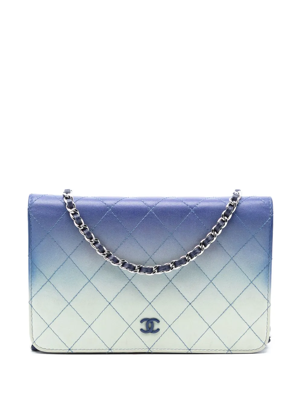 CHANEL Pre-Owned 2015-2016 Ombre Lambskin Degrade Wallet On Chain crossbody bag - Blau
