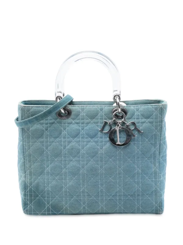 Christian Dior Pre-Owned 2000 ラージ デニム カナージュ アクリル
