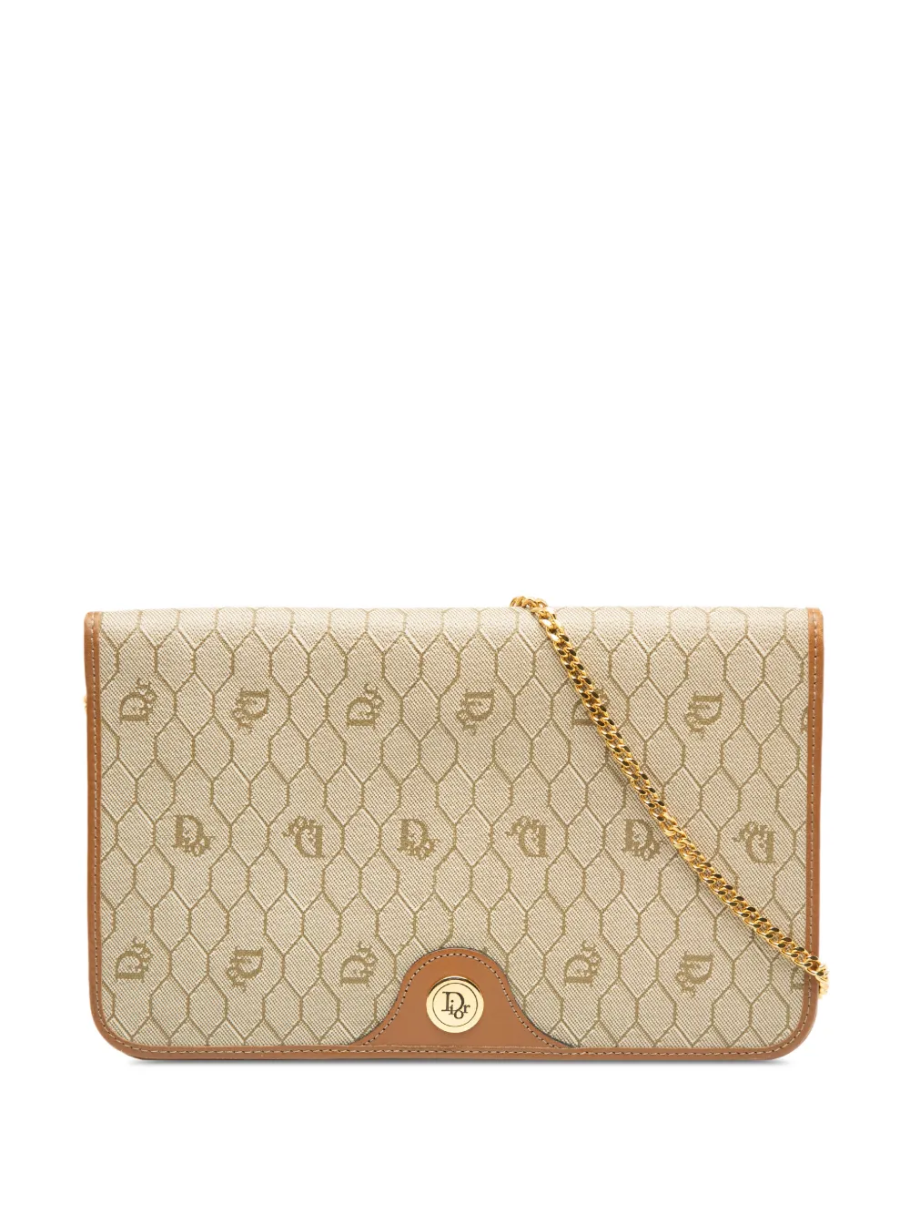 Christian Dior Pre-Owned 20th Century Honeycomb Coated Canvas Chain shoulder bag - Braun