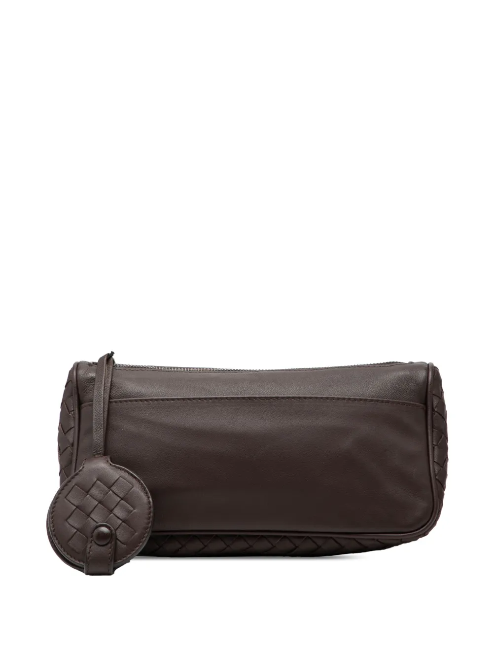 Bottega Veneta Pre-Owned 2012-2025 Intrecciato Trimmed Nappa Zipped Pouch clutch bag - Marrone