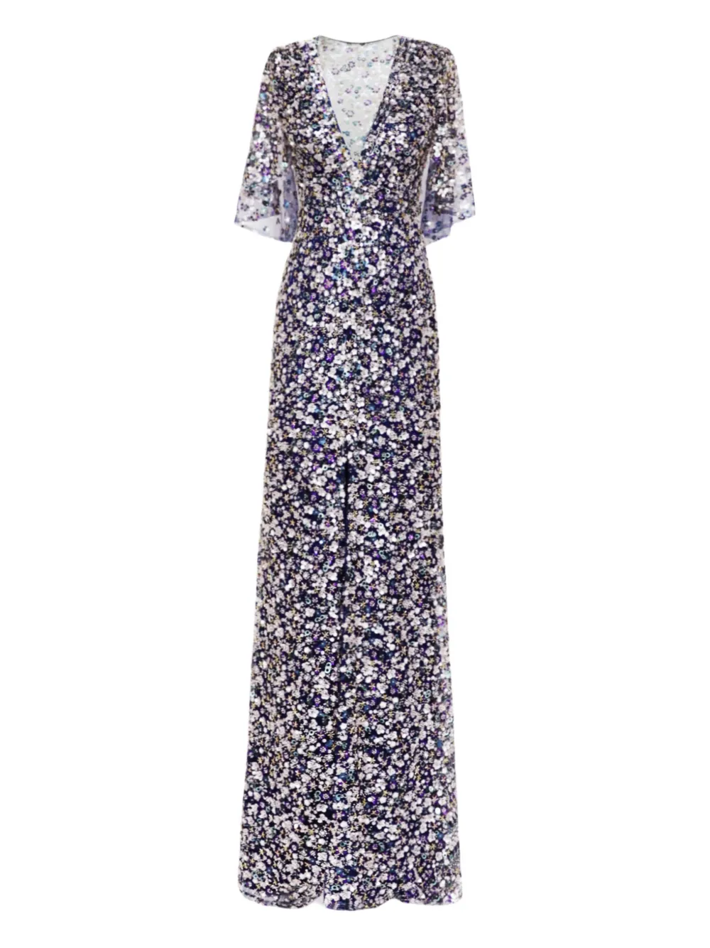 Gemy Maalouf beaded cape dress - Blu
