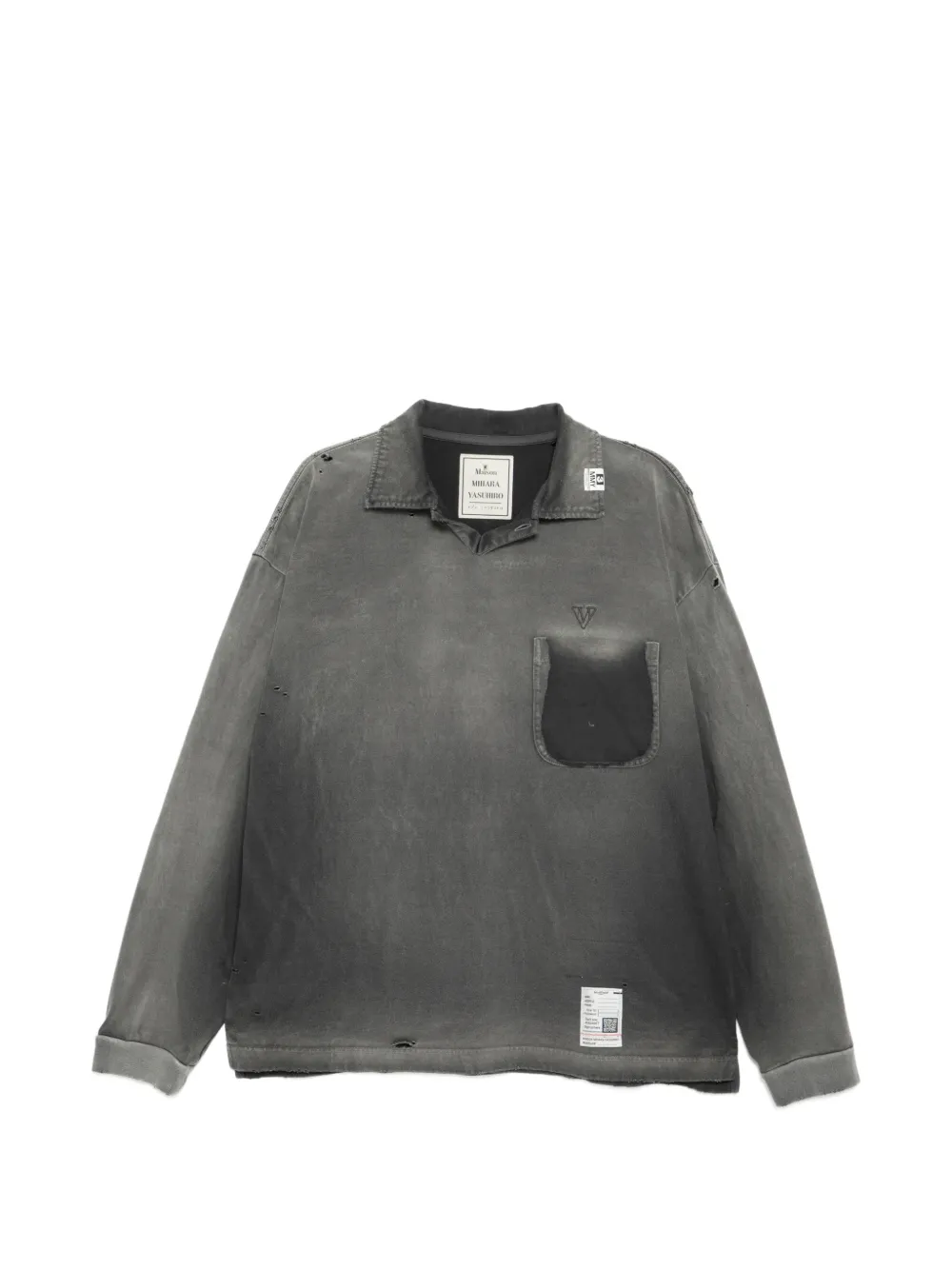 Maison MIHARA YASUHIRO Top con effetto sfumato - Grigio