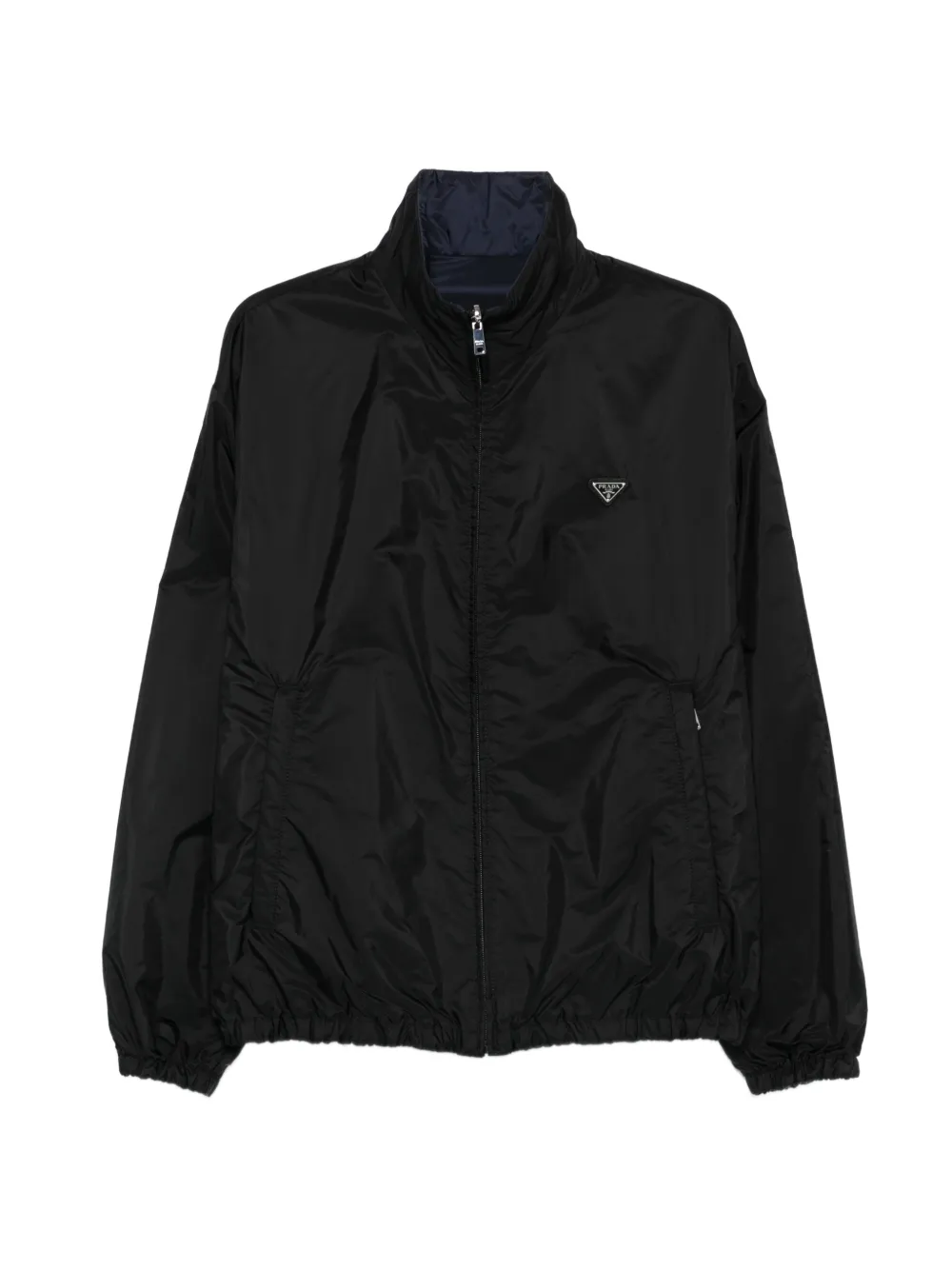 Prada logo-plaque zip-up jacket - Nero