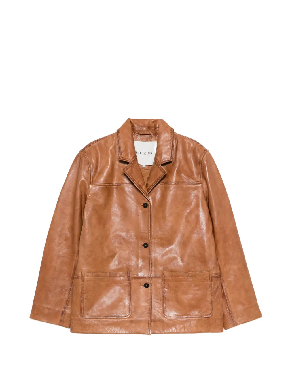HERSKIND Marina leather jacket - Marrone