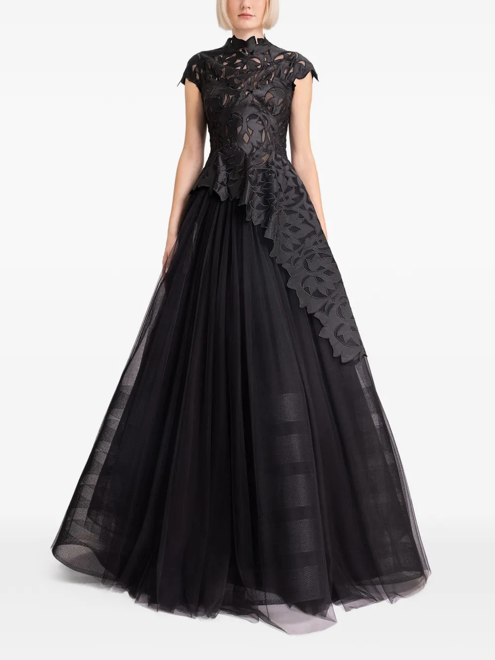 Gemy Maalouf floral-embroidered dress - Nero