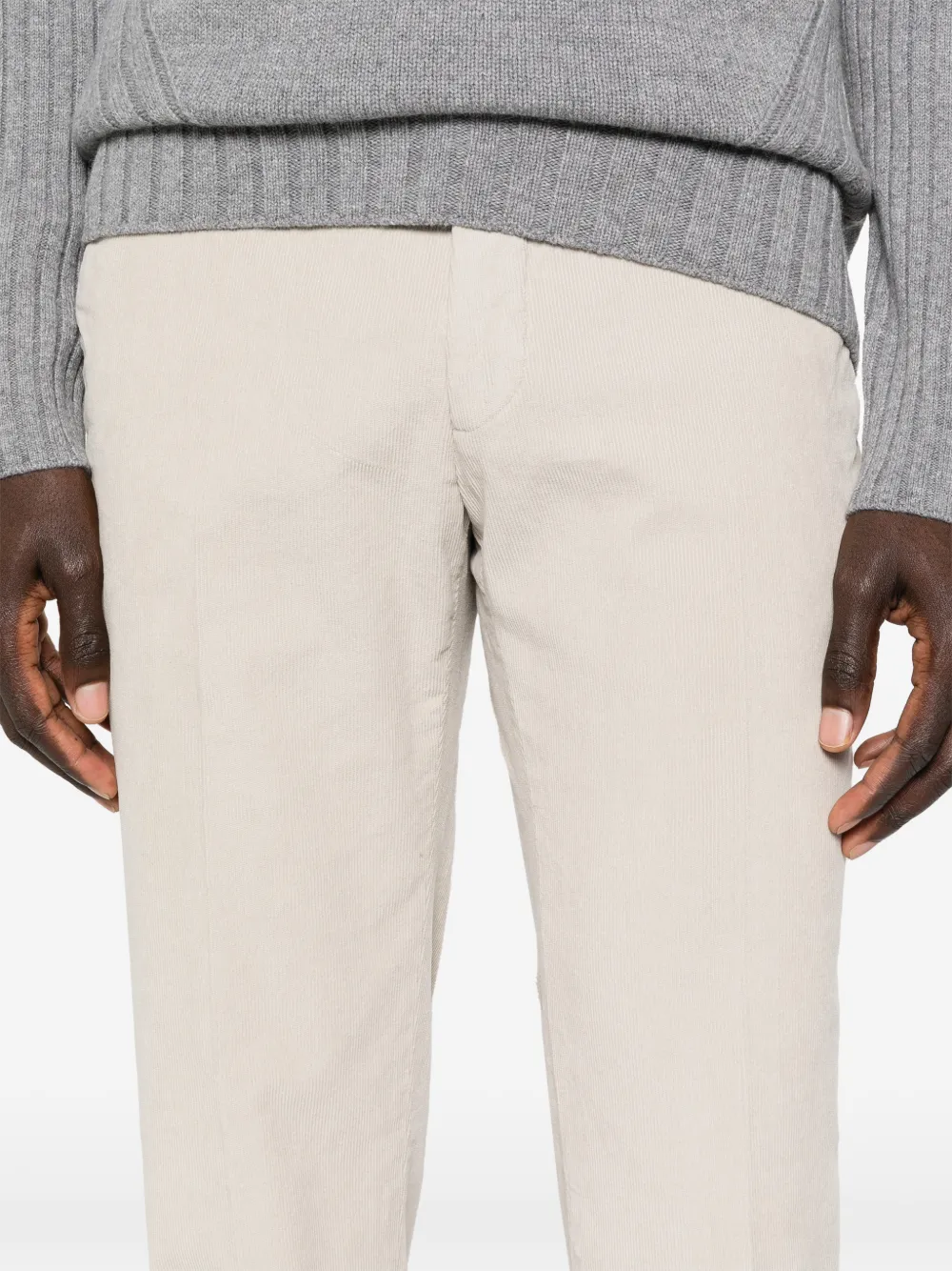 Incotex Ribfluwelen broek Beige