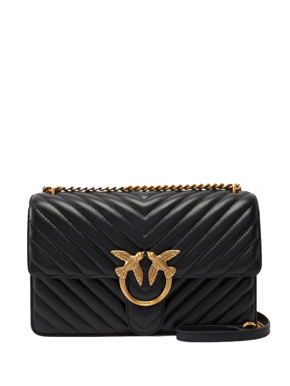 PINKO quilted chevron love bag - Nero