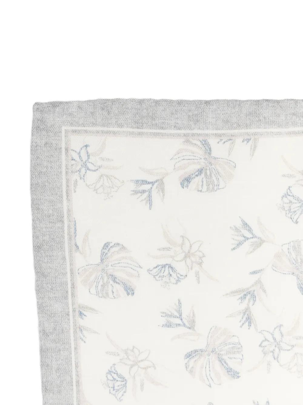  Eleventy Floral-print Pocket Square - Neutrals 