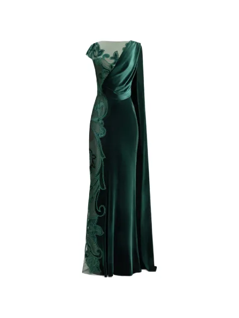 Gemy Maalouf vestido de terciopelo drapeado