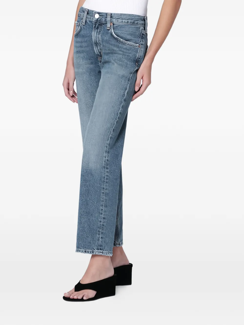 AGOLDE Valen jeans met franje Blauw