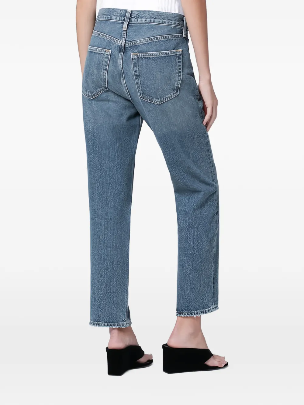 AGOLDE Valen jeans met franje Blauw