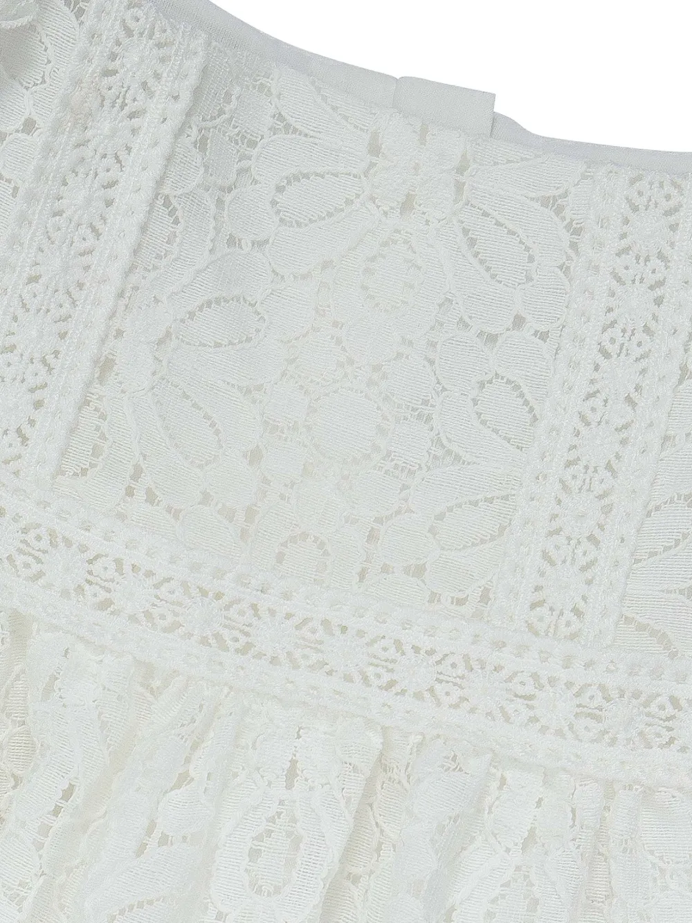 Lapin House Jurk met strikdetail van kant Wit