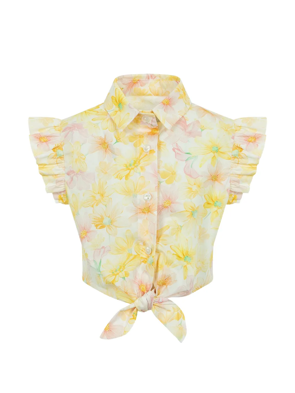 Lapin House Jurk met bloemenprint en ruches Roze